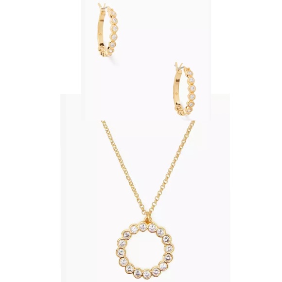 $139 Kate Spade Full Circle Mini Pendant Necklace & Earrings Set of 2